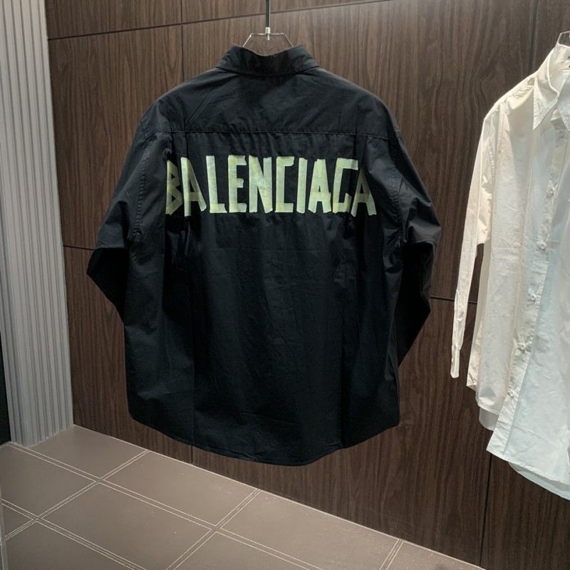 Ba*len*cia*ga Oversized back tape printed logo long sleeves