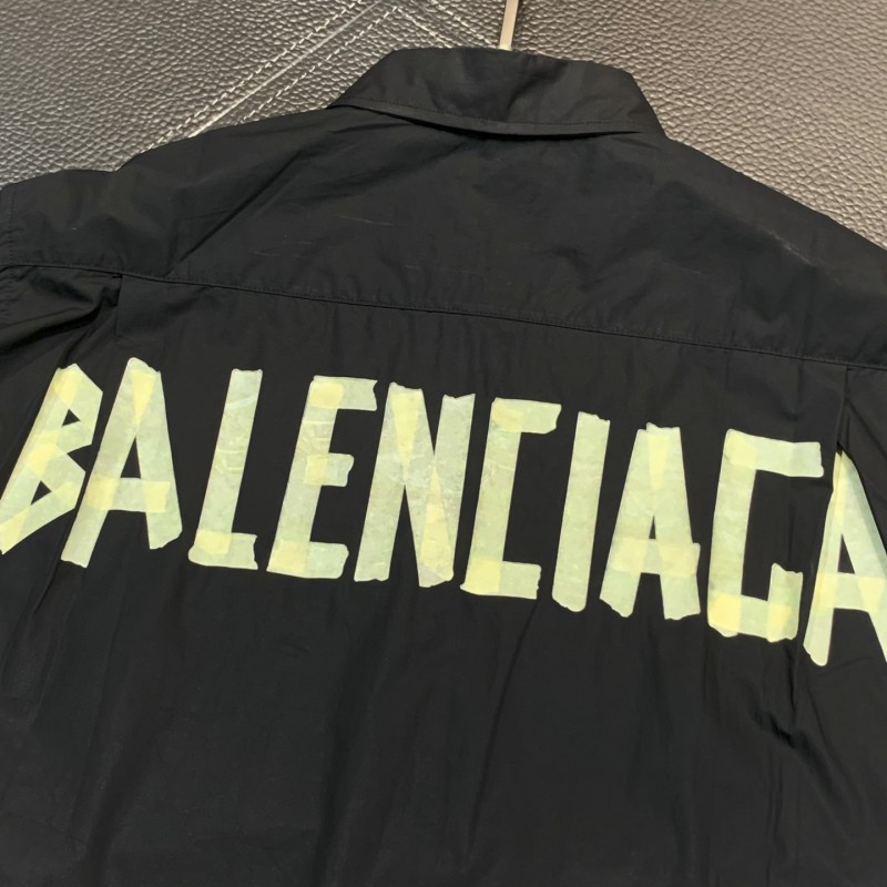 Ba*len*cia*ga Oversized back tape printed logo long sleeves