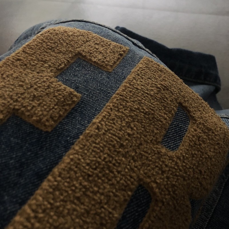 Ba*len*cia*ga terry embroidered denim jacket