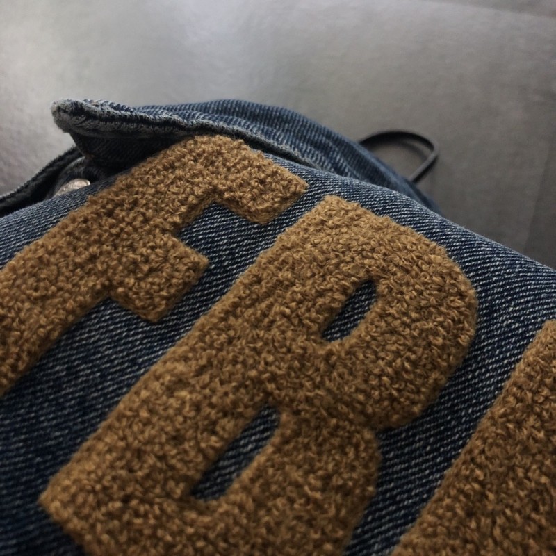 Ba*len*cia*ga terry embroidered denim jacket