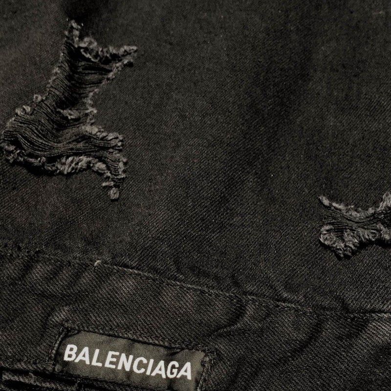 Ba*len*cia*ga  ripped denim jacket
