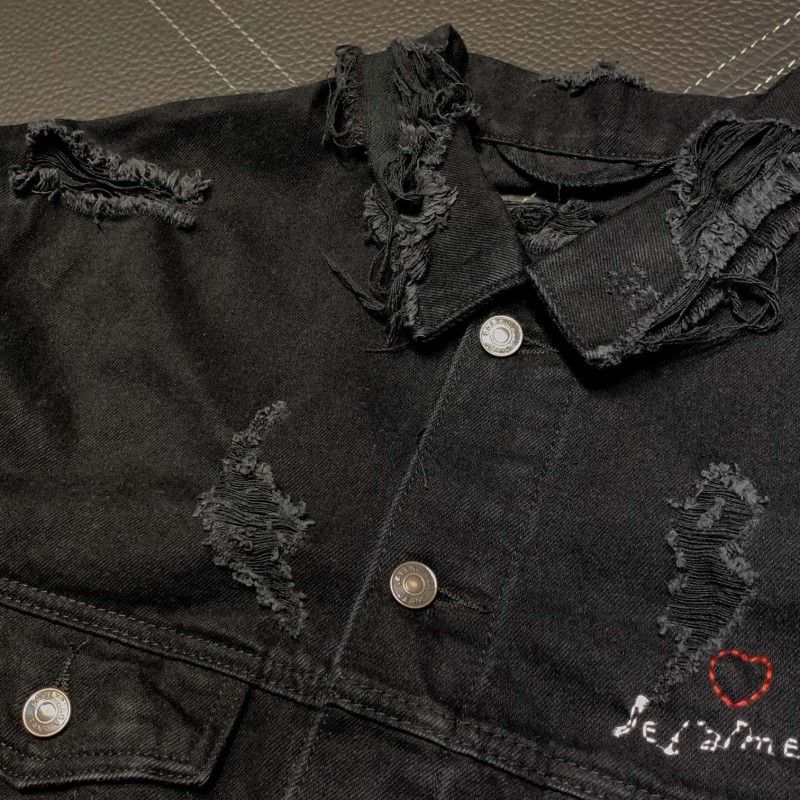 Ba*len*cia*ga  ripped denim jacket