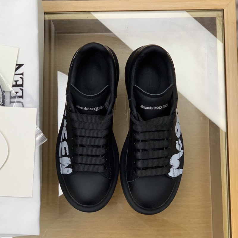 Ale*d*r M*Q*en MQ 3D black letter Sneakers