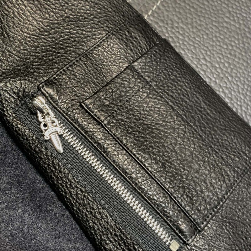 Ch**me He**ts patchwork leather jacket