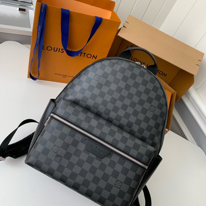 L0*is V*t0n 24s New DISCOVERY Small Black Checker Backpack N40514, Top Quality Size: 29 * 38 * 20c