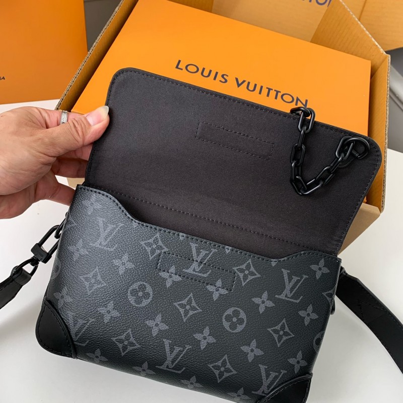 L0*is V*t0n AutumnWinter New STEAMER Black Flower Messenger Bag M46795, Top Quality