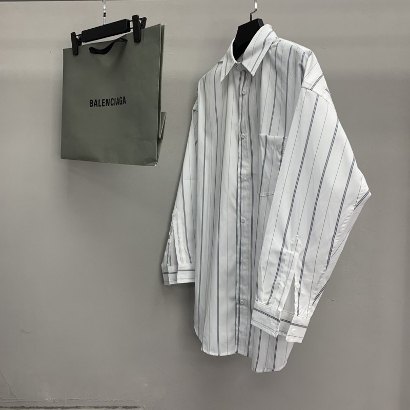 Ba*len*cia*ga striped long-sleeved shirt