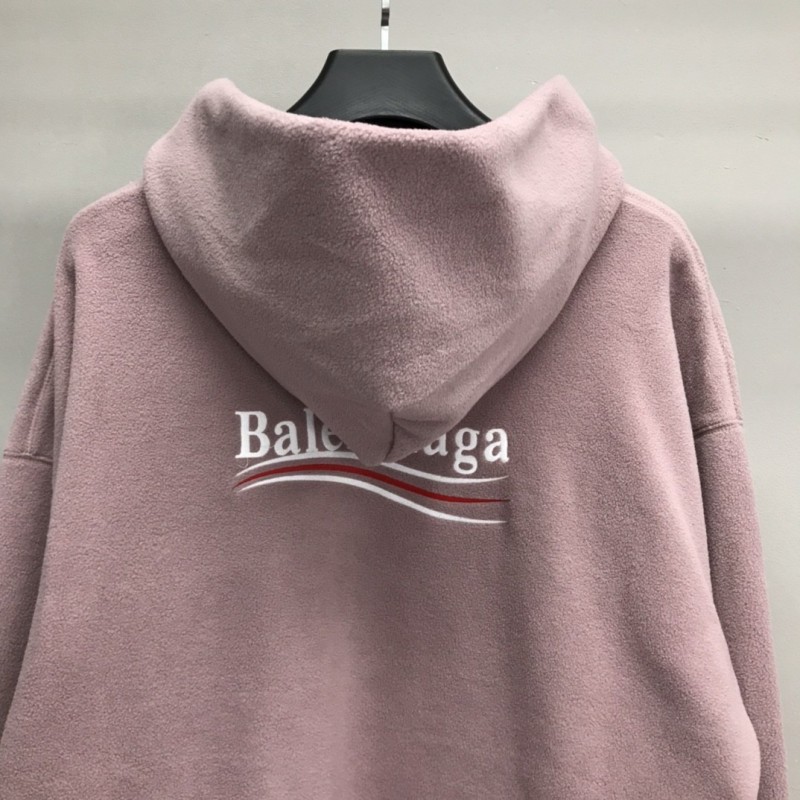 Ba*len*cia*ga Polar Fleece Coke Hooded Sweatshirt