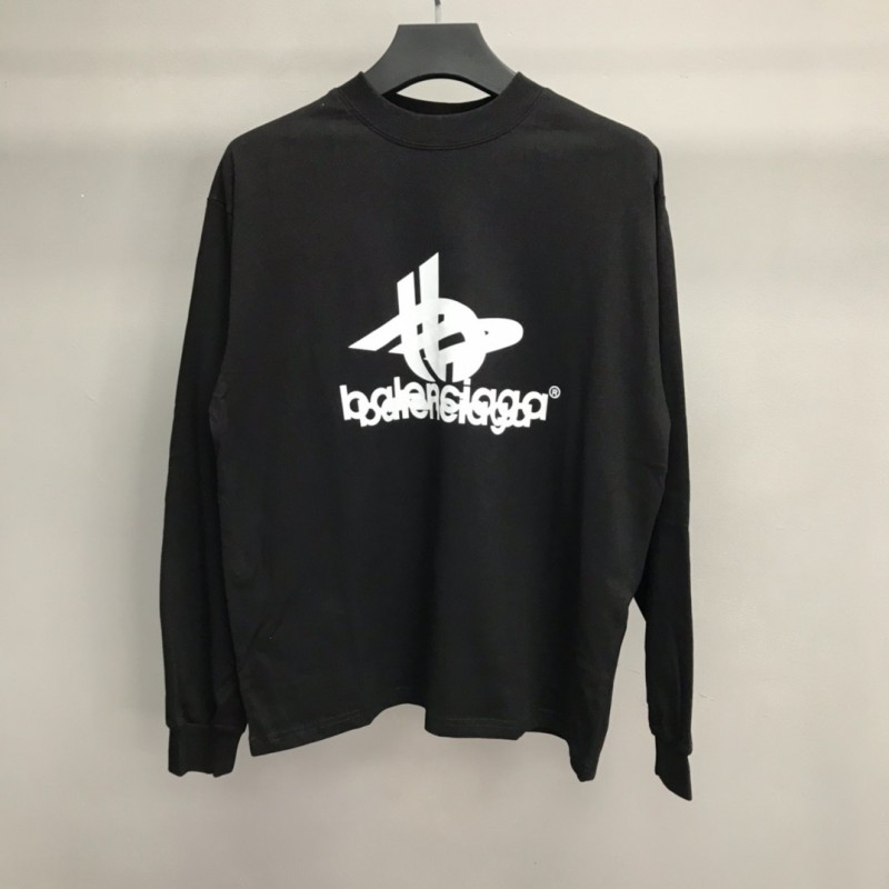 Ba*len*cia*ga lettered long sleeve T-shirt