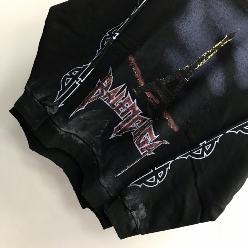 Ba*len*cia*ga Paris tower mud dyed hoodie