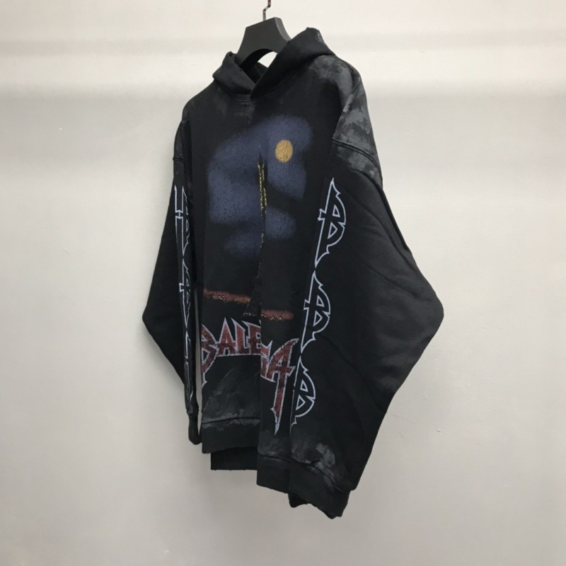 Ba*len*cia*ga Paris tower mud dyed hoodie