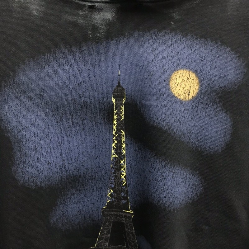 Ba*len*cia*ga Paris tower mud dyed hoodie