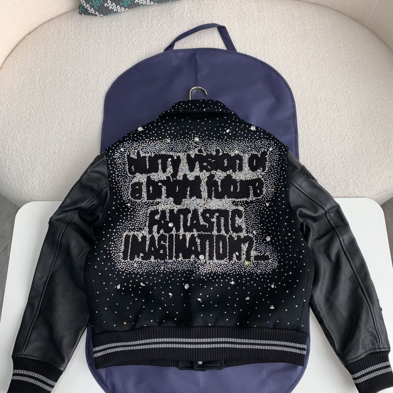 L0*is V*t0n FW23 lettered beaded embroidered leather jacket