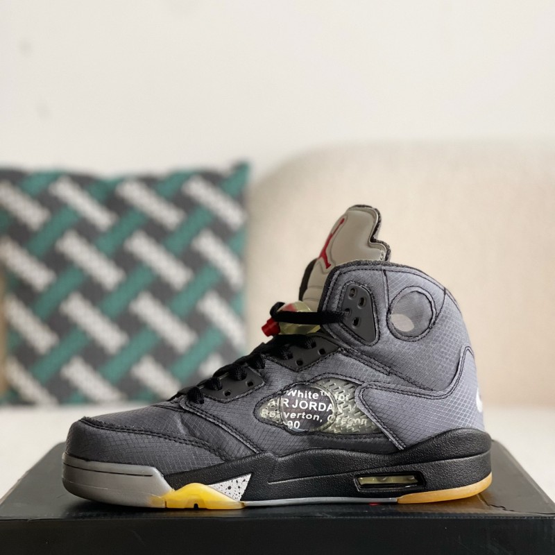 OFF_WHITExJordan Air Jordan 5 Retro SP High-top basketball shoes