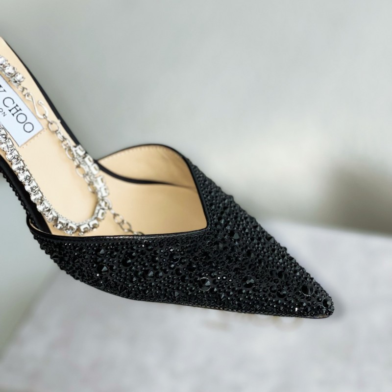 Ji*y Ch*Saeda 100 Lady Crystal Chain Heels JC