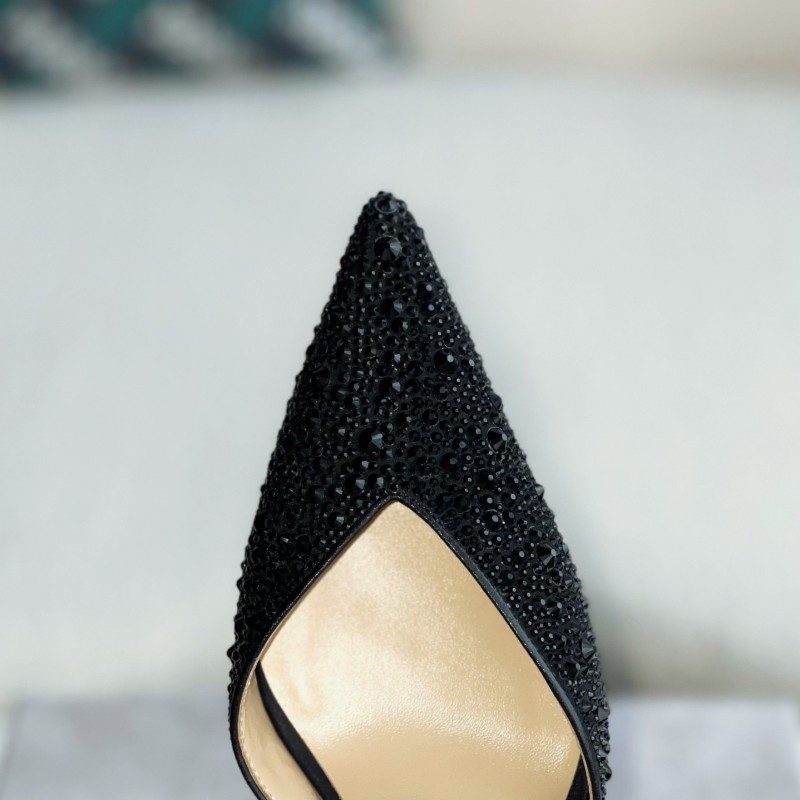 Ji*y Ch*Saeda 100 Lady Crystal Chain Heels JC