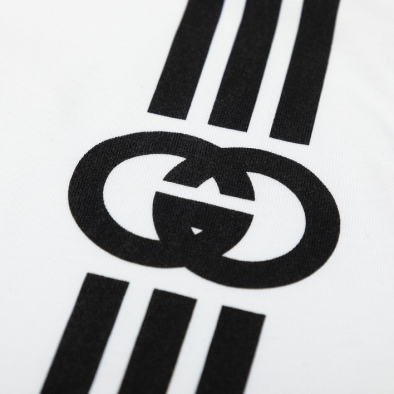 G*u*i 23SS double G vertical stripe foam printed t-shirt