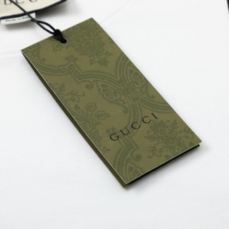 G*u*i 23SS double G vertical stripe foam printed t-shirt