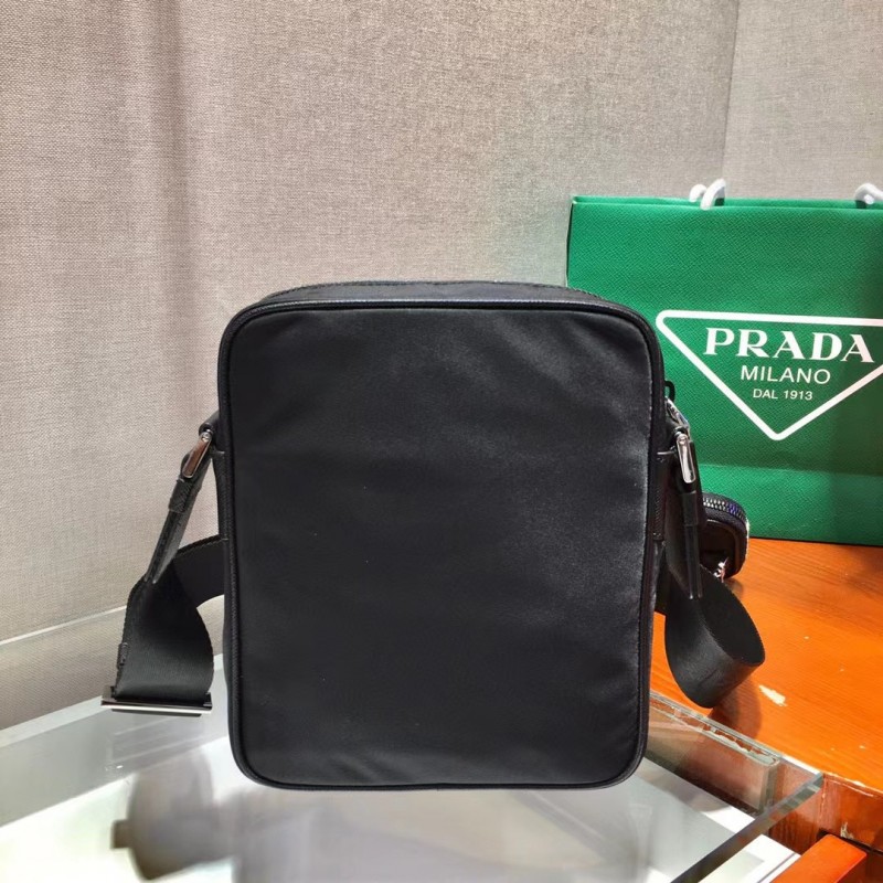 Pra*a Re-Nylon recycled nylon and saffiano leather shoulder bag