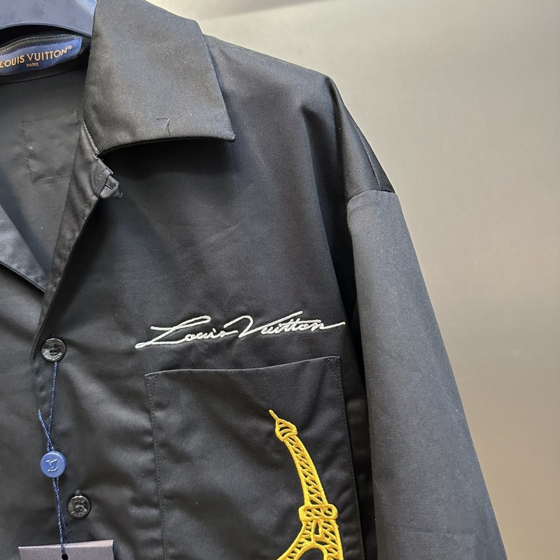 L0*is V*t0n Iron Tower embroidered monogrammed shirt