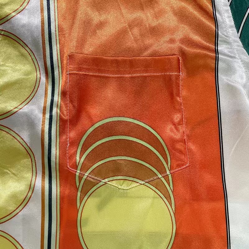 Casablanca 2022 spring and summer new table tennis printed silk short-sleeved shirt