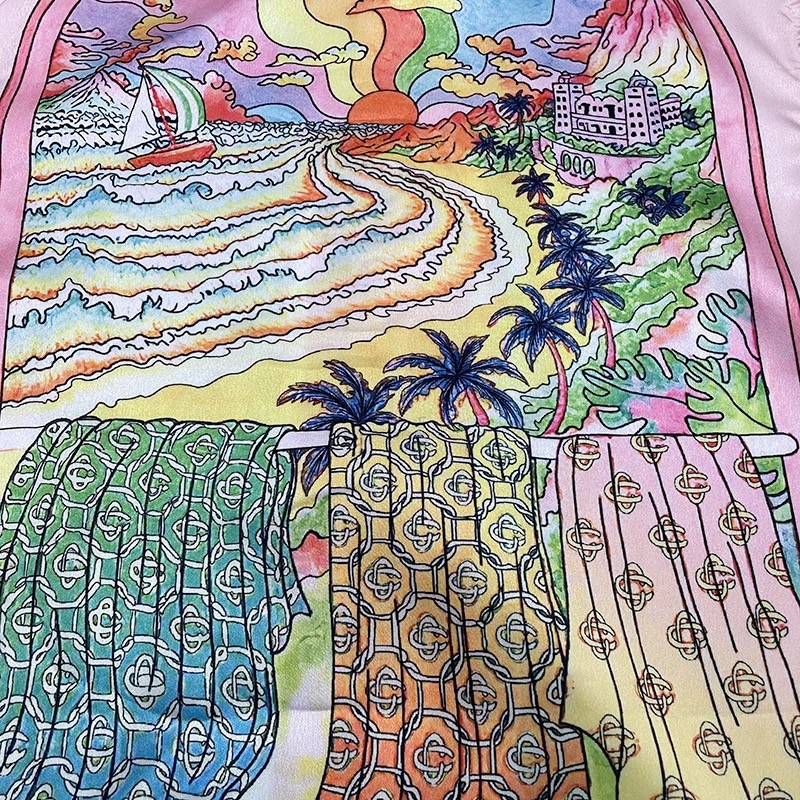 Casablanca Sicilian wind printed summer fairy tale dream short sleeve shirt