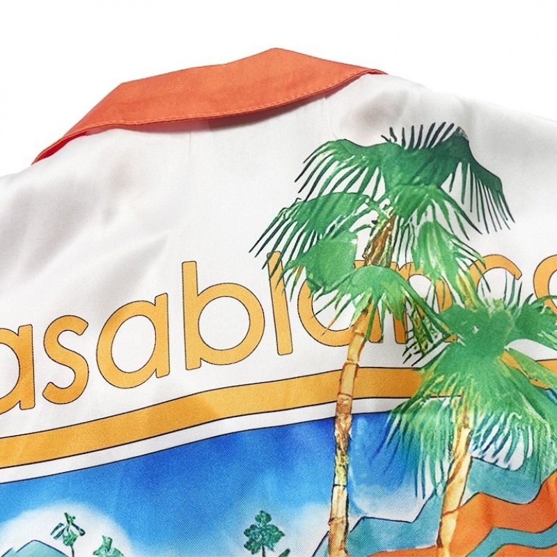 Casablanca 23SS white cactus tennis court shirt