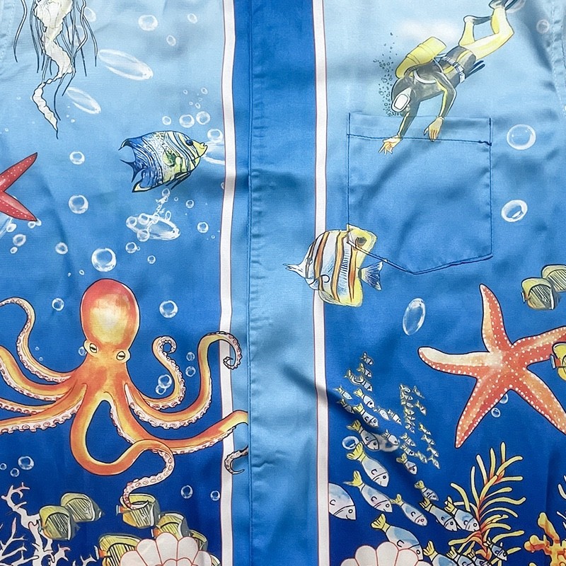 Casablanca Sea World Submarine Print Hawaiian n wind shirt