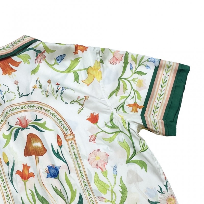 Casablanca Graffiti flower printed silk shirt