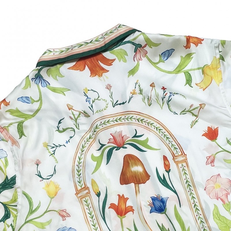 Casablanca Graffiti flower printed silk shirt