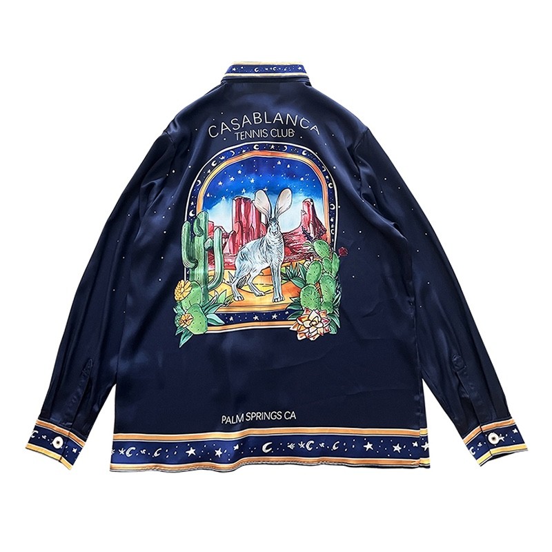 Casablanca 23SS Star Rabbit Cactus Hawaiian long sleeve shirt
