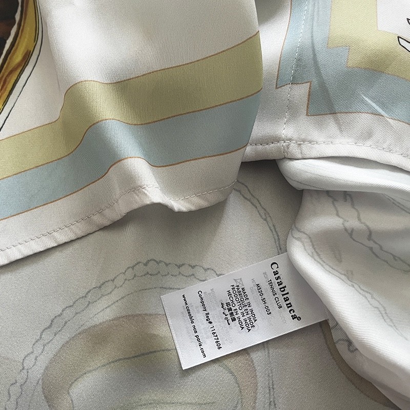 Casablanca 23 gourmet cake travel pattern blue twill silk shirt