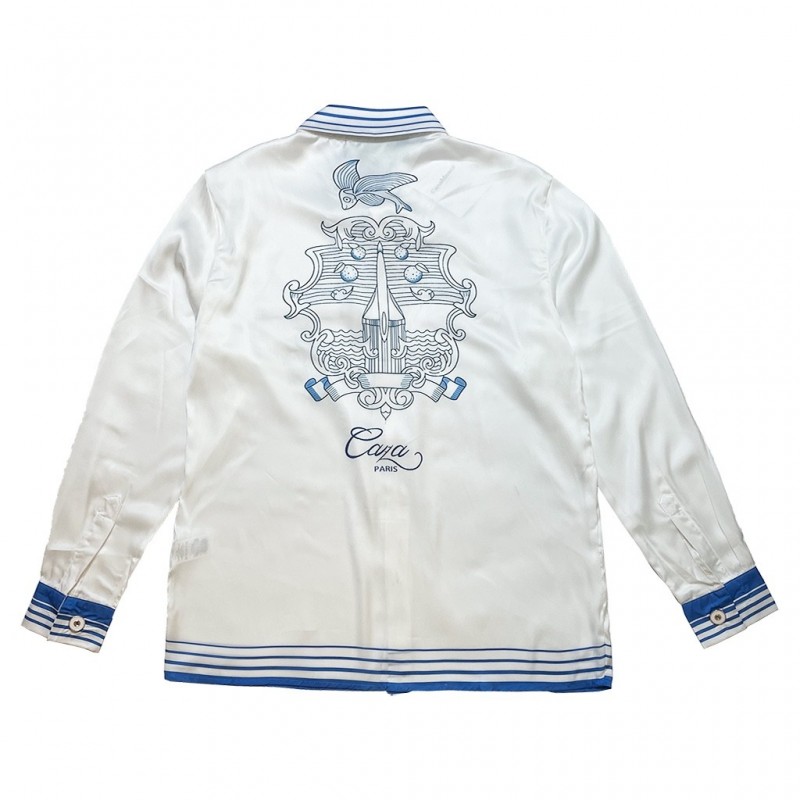 Casablanca White blue flying fish, Sicily, long sleeve shirt