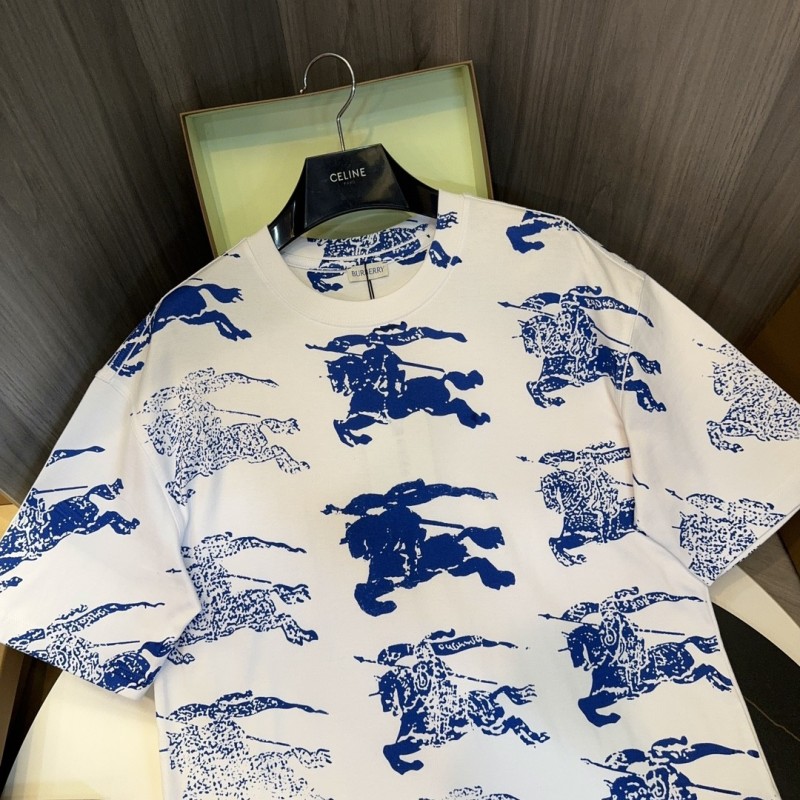 B**rry 2024ss the latest full-body knight texture sense printed cotton t-shirt