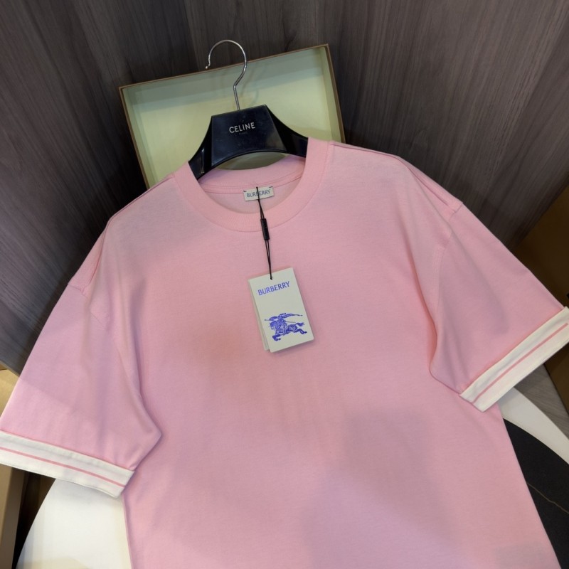 B**rry 2024ss the latest white cloth cuffs stitching small war horse printed cotton t-shirt