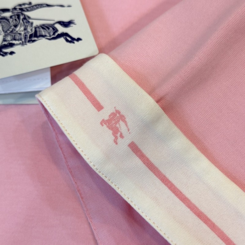 B**rry 2024ss the latest white cloth cuffs stitching small war horse printed cotton t-shirt