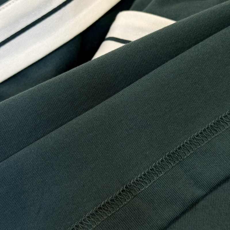 B**rry 2024ss the latest white cloth cuffs stitching small war horse printed cotton t-shirt