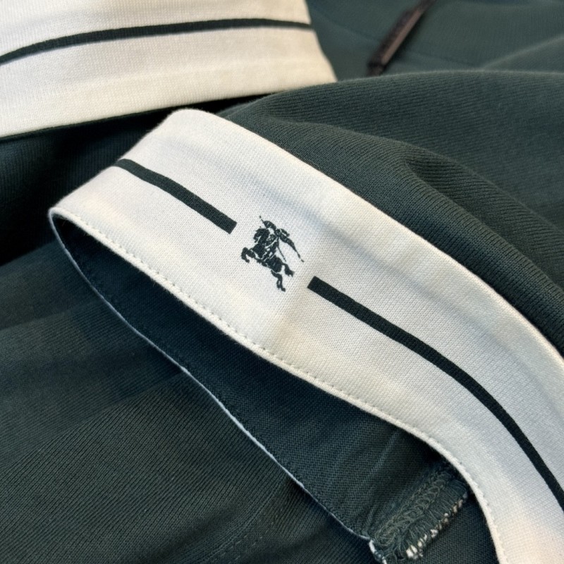 B**rry 2024ss the latest white cloth cuffs stitching small war horse printed cotton t-shirt