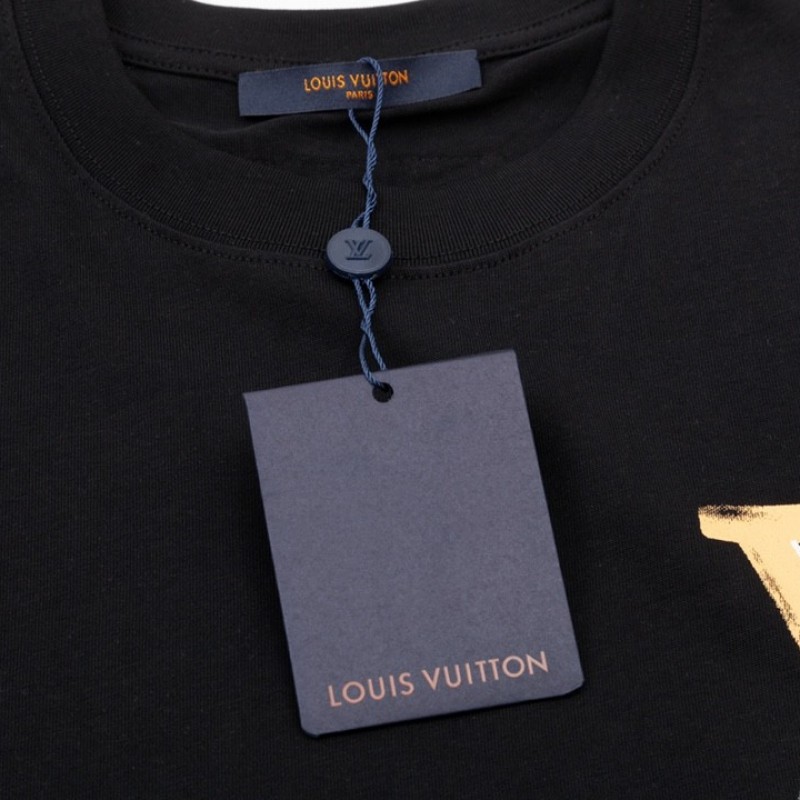 L0*is V*t0n Flowers printed with colored lettering t-shirt