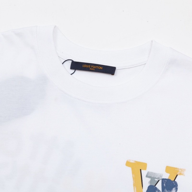 L0*is V*t0n Flowers printed with colored lettering t-shirt