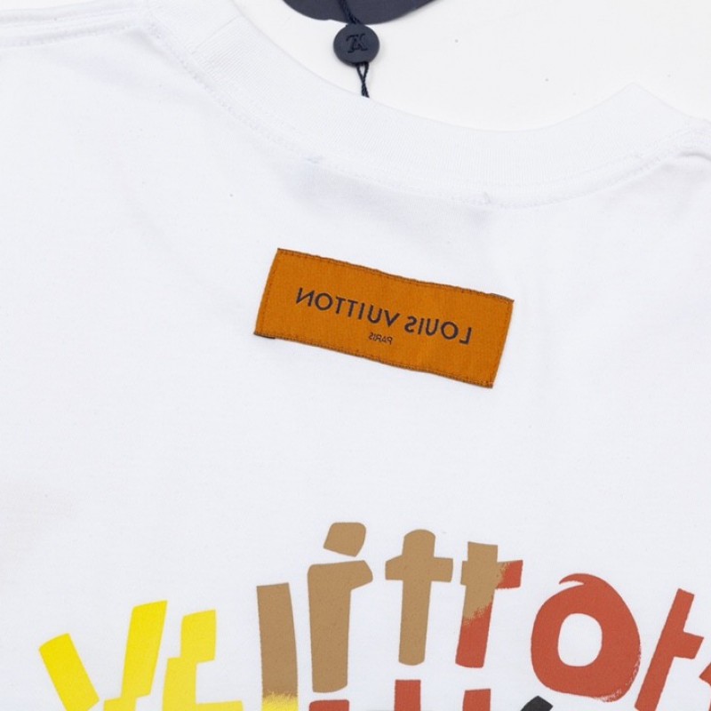 L0*is V*t0n Flowers printed with colored lettering t-shirt