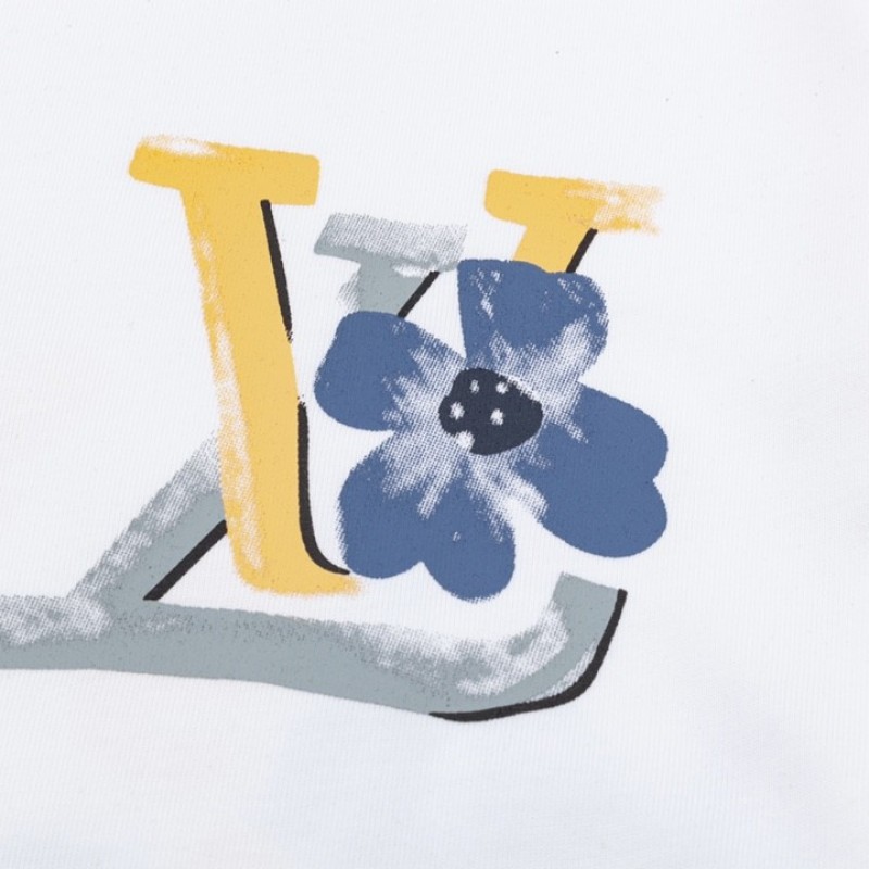 L0*is V*t0n Flowers printed with colored lettering t-shirt