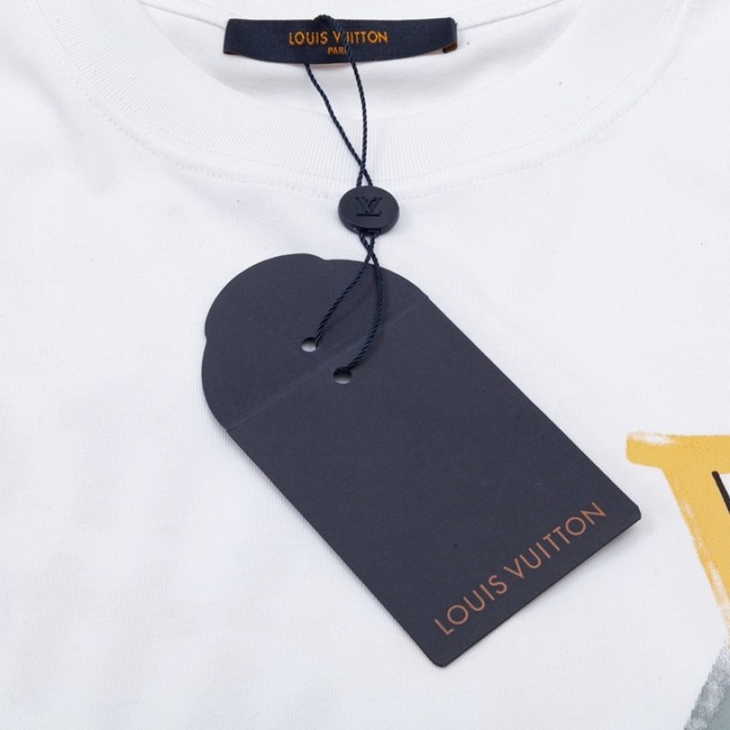 L0*is V*t0n Flowers printed with colored lettering t-shirt