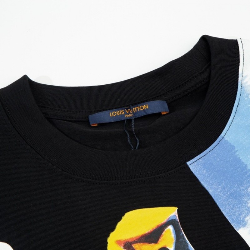 L0*is V*t0n Watercolor graffiti art printing t-shirt