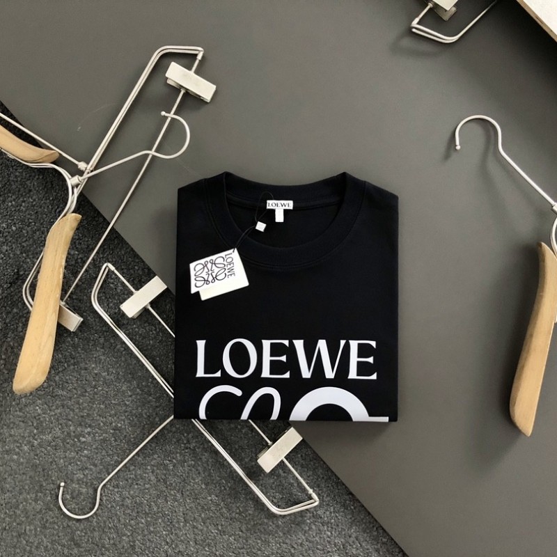 L0ew* Black reflective process printing T-shirt