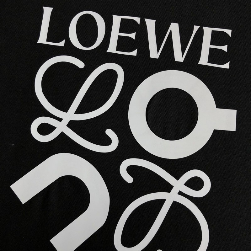 L0ew* Black reflective process printing T-shirt