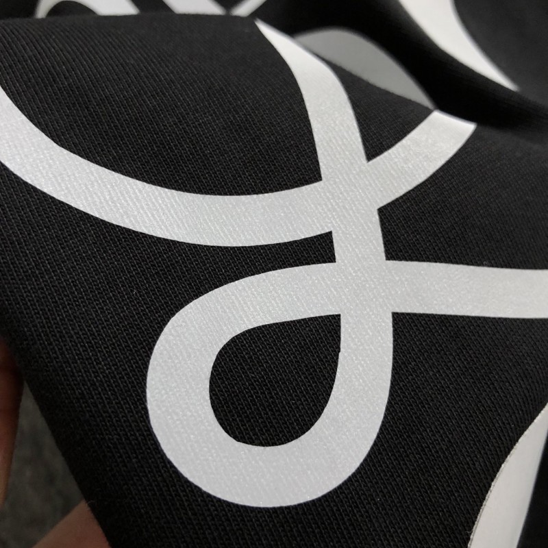 L0ew* Black reflective process printing T-shirt