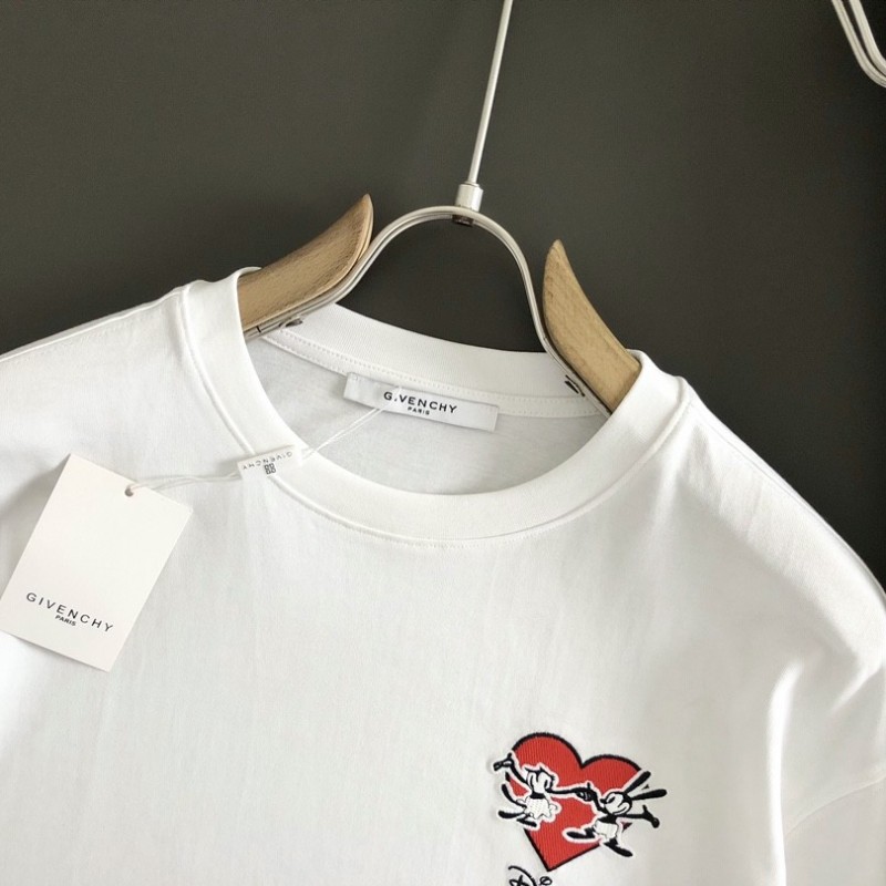 Givenchy Cartoon embroidery classic logo of love t-shirt